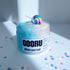 A product shot of Cotton Candy Fluff slime with a lollipop and cloud charm, designed and manufactured  by Gooru Slime, Dubai, UAE